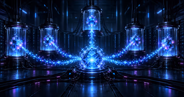 Cinco laboratórios de inteligência artificial extraem fluxos de raciocínio de um grande núcleo de modelo em um data center.