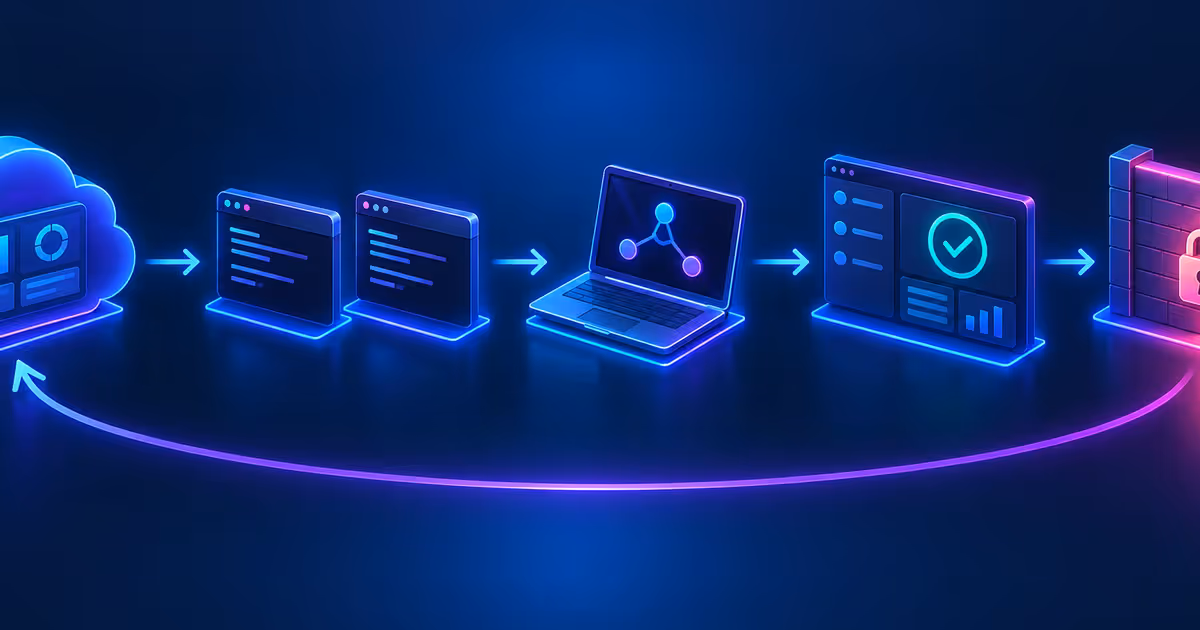 Console, duas sessões, peer conectado e painel validado antecedem o firewall fechado, com retorno disponível.