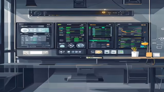 Ilustracao editorial de automacao com Coolify e n8n na VPS da Servla