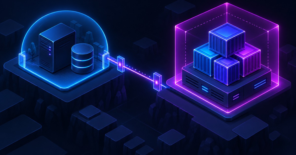 Forge e banco ficam numa VPS enquanto jobs em containers rodam num runner separado.