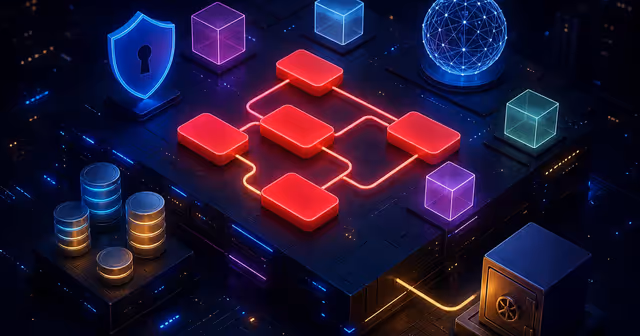 Ilustração de um fluxo visual em containers Docker numa VPS, protegido por SSL e conectado a um cofre de backup