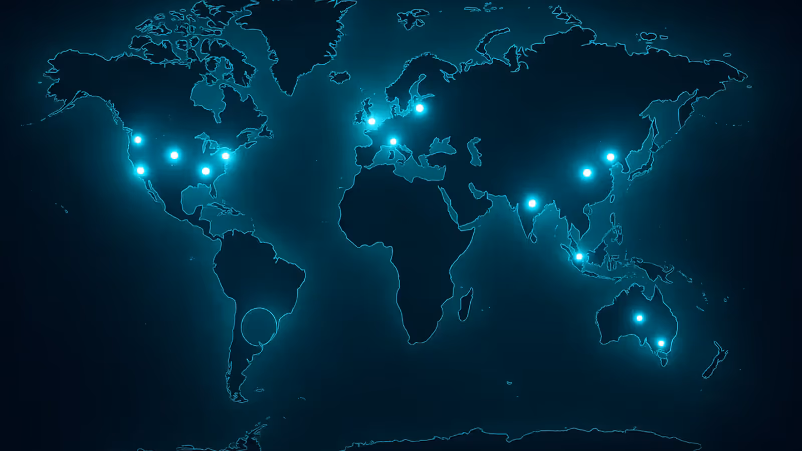 Ilustração conceitual da DigitalOcean mostrando data centers globais e ausência de servidor na América Latina, representando o Efeito Latência para usuários brasileiros