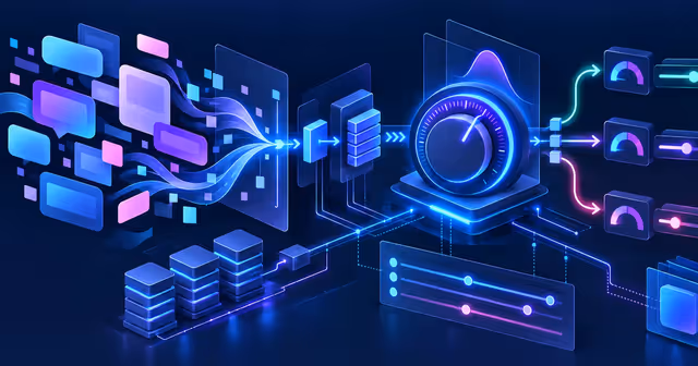 Fluxo de automação transforma entradas de conversa em probabilidades calibradas e decisões estruturadas.