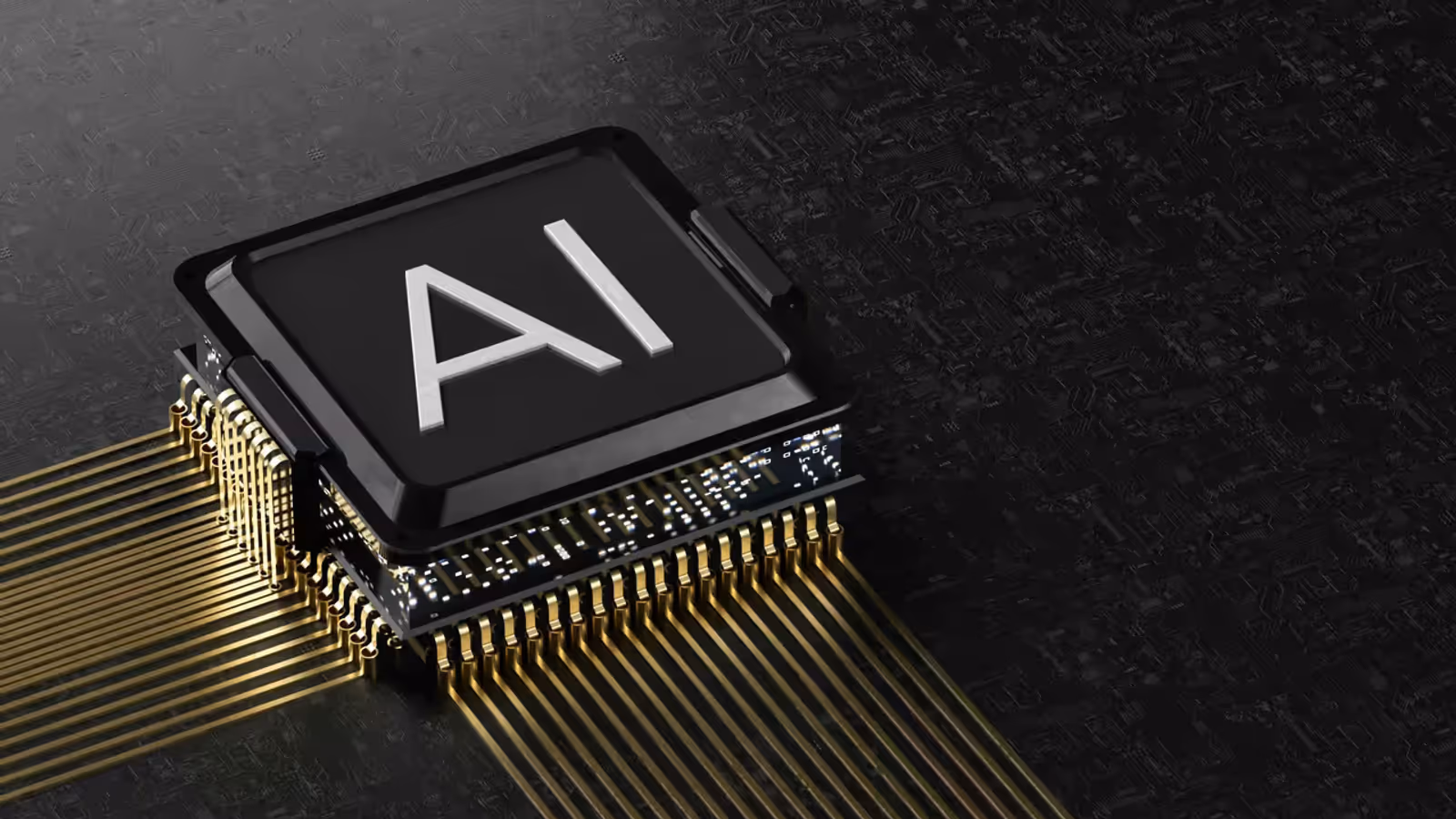 Chip de computador com a letra IA impressa, representando inteligência artificial e processamento de imagens - capa do guia da API do Leonardo AI
