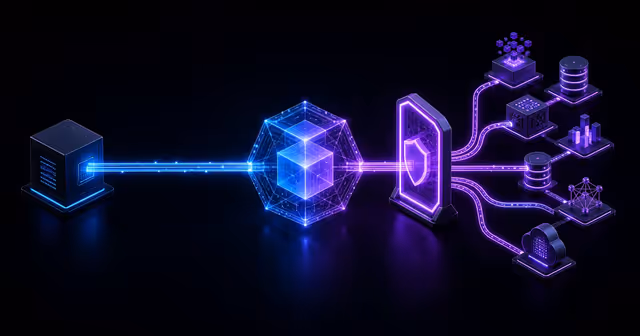 Comparação visual entre uma API direta e um gateway MCP que distribui acesso a várias ferramentas