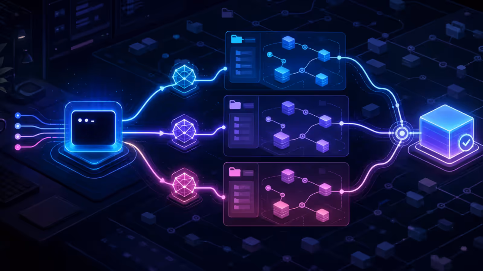 Agente de programação dividindo tarefas entre subagentes paralelos em worktrees isoladas