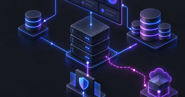 Arquitetura de dashboards em VPS com servidor, painel analítico, bancos separados, proxy seguro e backup externo.