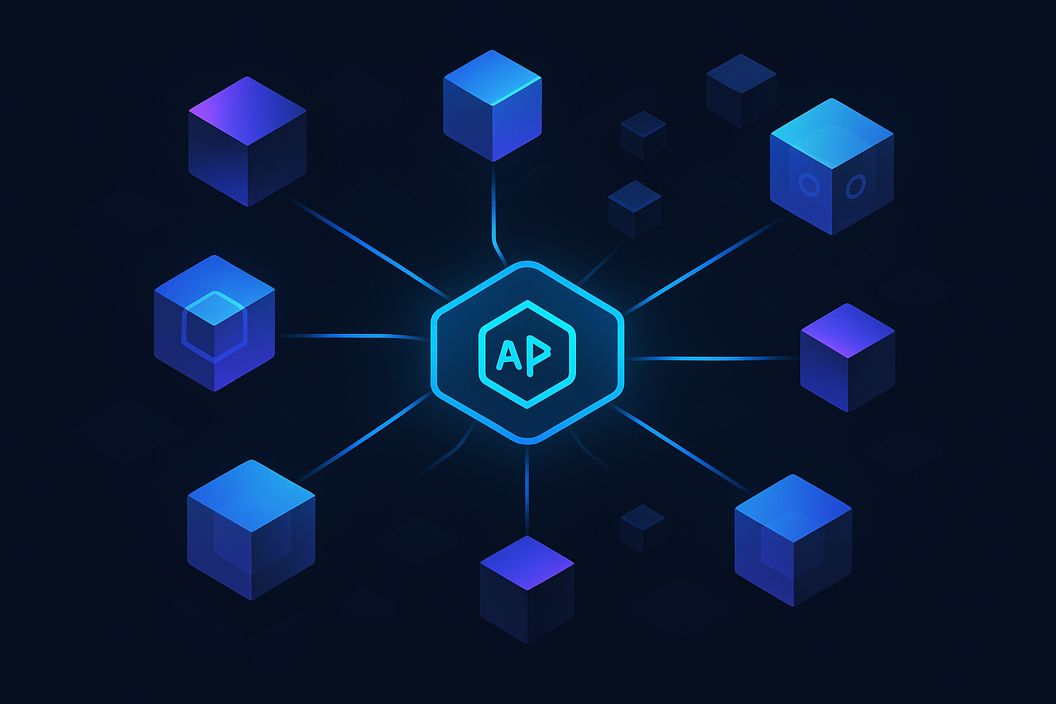 Ilustração conceitual da plataforma Muapi AI como hub unificado de APIs de geração de imagem, vídeo e áudio