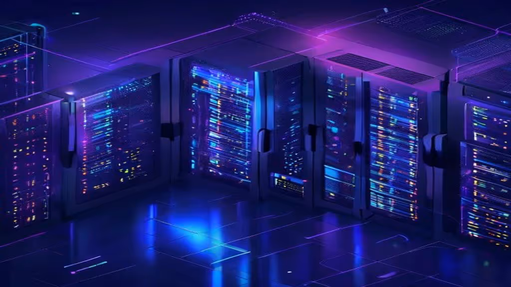 Infraestrutura de data center com servidores NVMe dedicados e tecnologia LiteSpeed, ilustrando a diferença de performance entre Napoleon e Locaweb