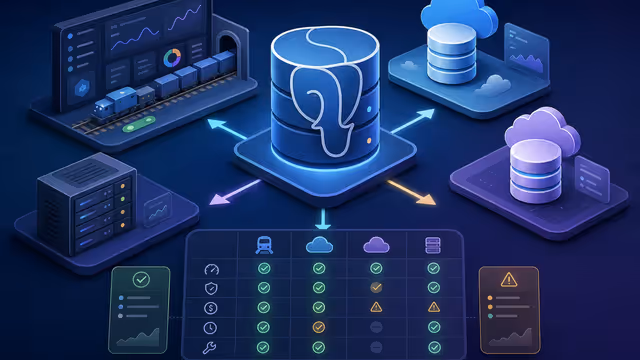 Imagem ilustrativa: Railway Postgres em produção: vale a pena ou é melhor Supabase, Neon ou VPS?