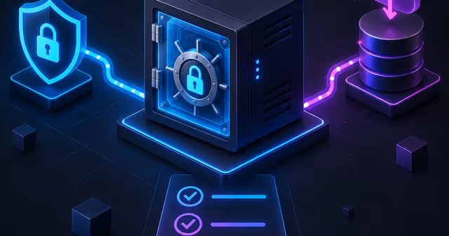 Cofre digital auto-hospedado em uma VPS conectado a HTTPS e a uma cópia de backup externa.